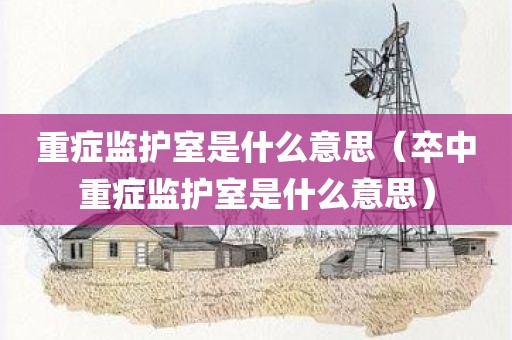 重症监护室是什么意思（卒中重症监护室是什么意思）