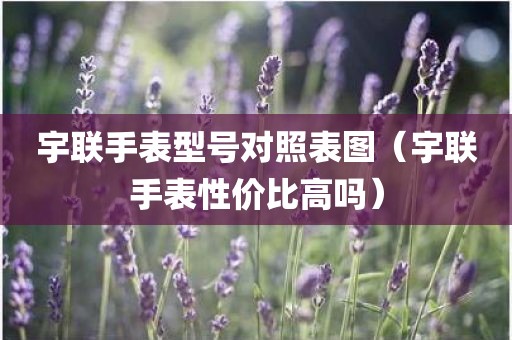 宇联手表型号对照表图（宇联手表性价比高吗）