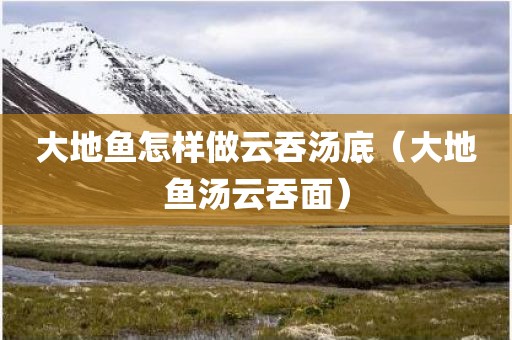 大地鱼怎样做云吞汤底（大地鱼汤云吞面）