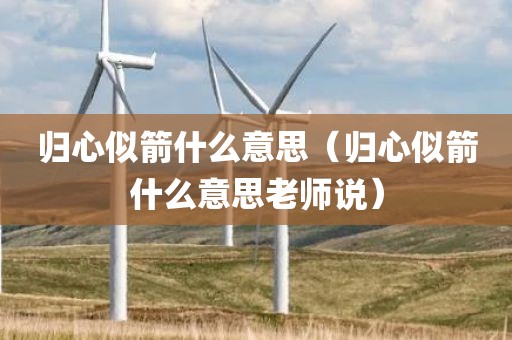 归心似箭什么意思（归心似箭什么意思老师说）