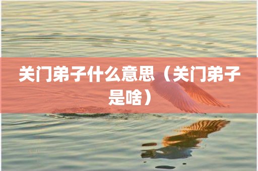 关门弟子什么意思（关门弟子是啥）