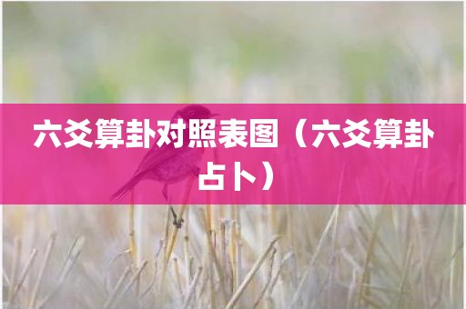 六爻算卦对照表图（六爻算卦占卜）