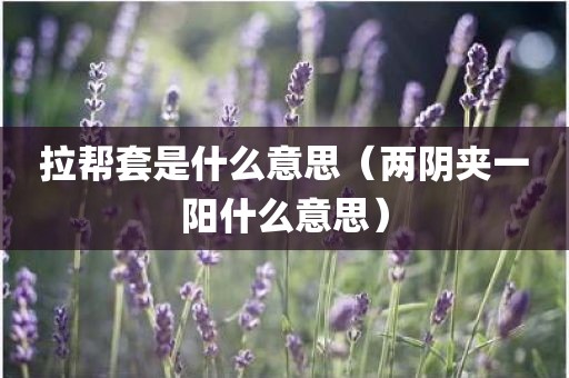 拉帮套是什么意思（两阴夹一阳什么意思）