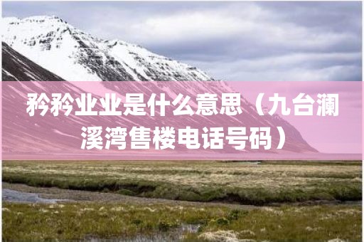 矜矜业业是什么意思（九台澜溪湾售楼电话号码）