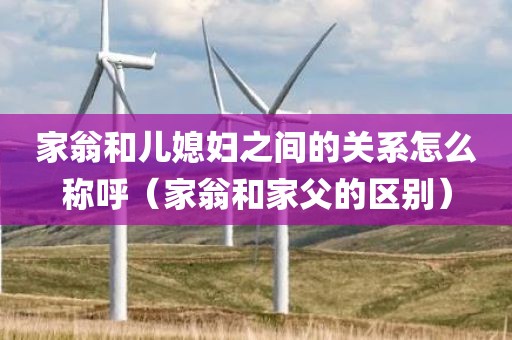 家翁和儿媳妇之间的关系怎么称呼（家翁和家父的区别）