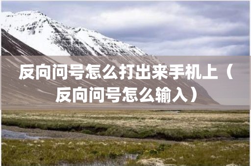 反向问号怎么打出来手机上（反向问号怎么输入）