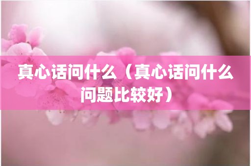 真心话问什么（真心话问什么问题比较好）