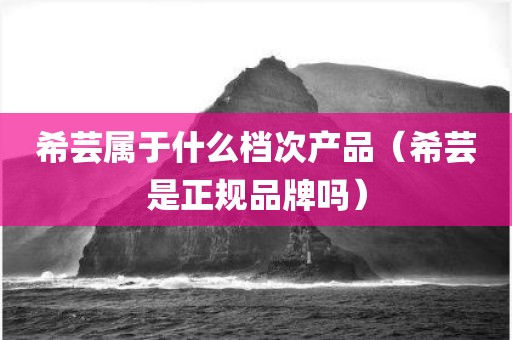 希芸属于什么档次产品（希芸是正规品牌吗）