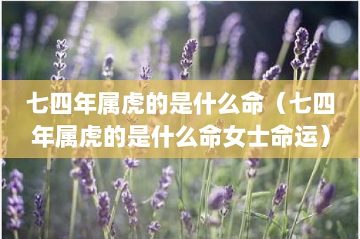 七四年属虎的是什么命（七四年属虎的是什么命女士命运）
