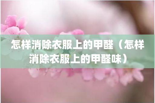 怎样消除衣服上的甲醛（怎样消除衣服上的甲醛味）