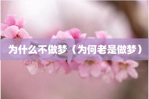 为什么不做梦（为何老是做梦）