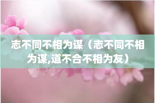 志不同不相为谋（志不同不相为谋,道不合不相为友）