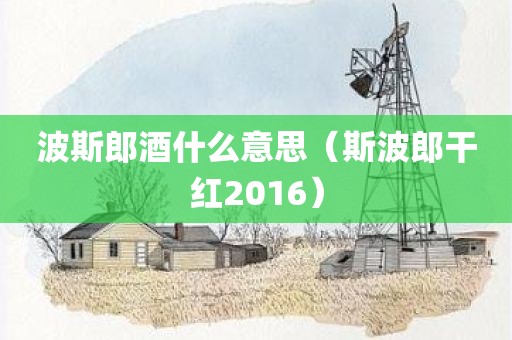 波斯郎酒什么意思（斯波郎干红2016）