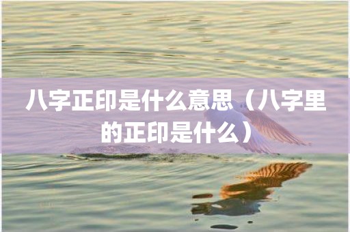 八字正印是什么意思（八字里的正印是什么）