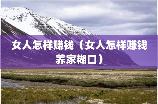 女人怎样赚钱（女人怎样赚钱养家糊口）
