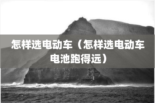 怎样选电动车（怎样选电动车电池跑得远）