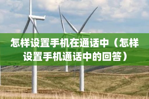 怎样设置手机在通话中（怎样设置手机通话中的回答）