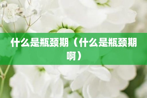 什么是瓶颈期（什么是瓶颈期啊）