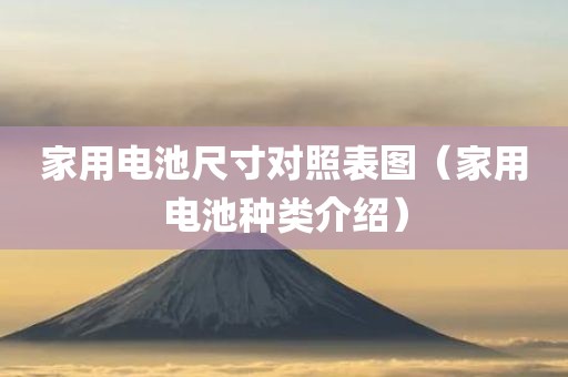 家用电池尺寸对照表图（家用电池种类介绍）