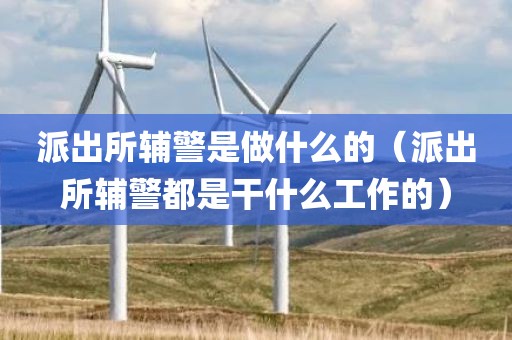 派出所辅警是做什么的（派出所辅警都是干什么工作的）
