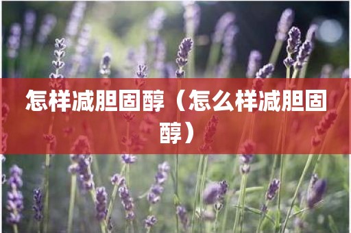 怎样减胆固醇（怎么样减胆固醇）