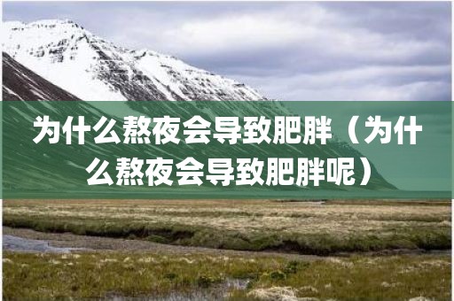 为什么熬夜会导致肥胖（为什么熬夜会导致肥胖呢）
