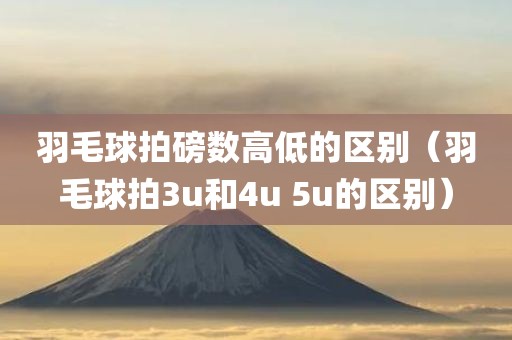 羽毛球拍磅数高低的区别（羽毛球拍3u和4u 5u的区别）