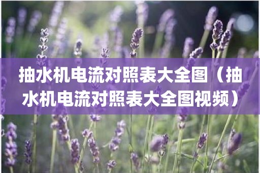 抽水机电流对照表大全图（抽水机电流对照表大全图视频）