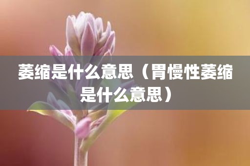 萎缩是什么意思(胃慢性萎缩是什么意思) 萎缩是什么意思(胃慢性萎缩是什么意思)