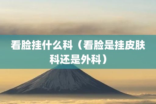看脸挂什么科（看脸是挂皮肤科还是外科）