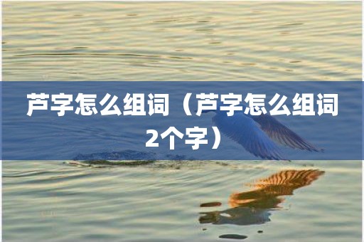 芦字怎么组词（芦字怎么组词2个字）