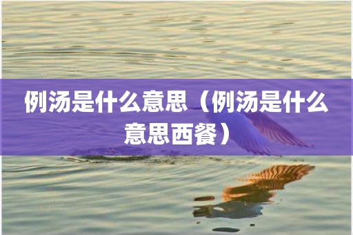 例汤是什么意思（例汤是什么意思西餐）