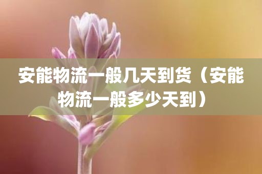 安能物流一般几天到货（安能物流一般多少天到）