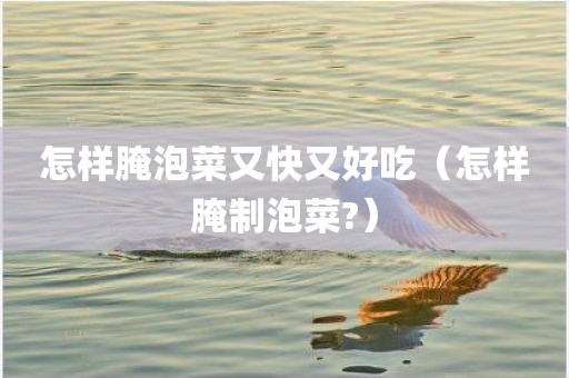 怎样腌泡菜又快又好吃（怎样腌制泡菜?）