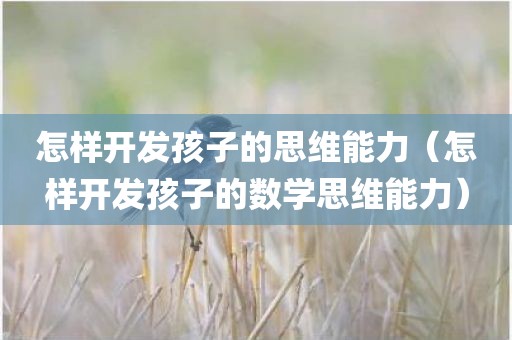 怎样开发孩子的思维能力（怎样开发孩子的数学思维能力）