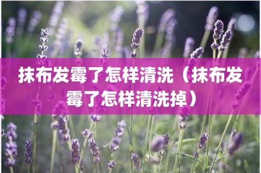 抹布发霉了怎样清洗（抹布发霉了怎样清洗掉）