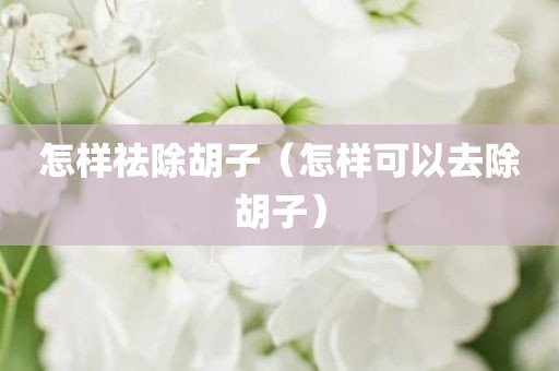 怎样祛除胡子（怎样可以去除胡子）