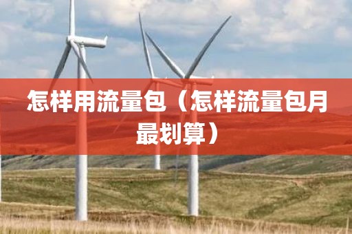 怎样用流量包（怎样流量包月最划算）