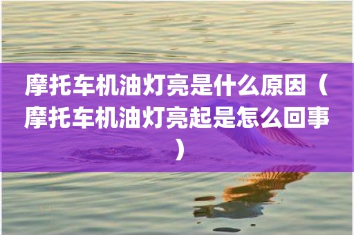 摩托车机油灯亮是什么原因（摩托车机油灯亮起是怎么回事）