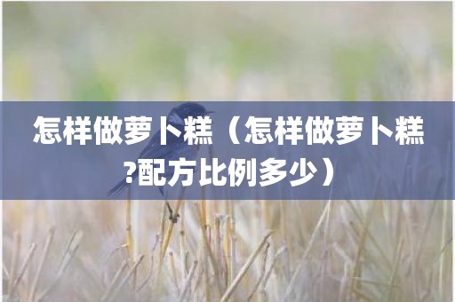怎样做萝卜糕（怎样做萝卜糕?配方比例多少）
