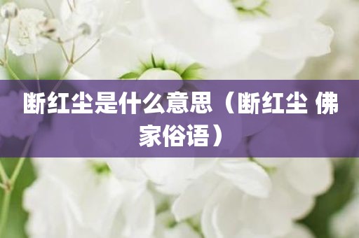断红尘是什么意思（断红尘 佛家俗语）