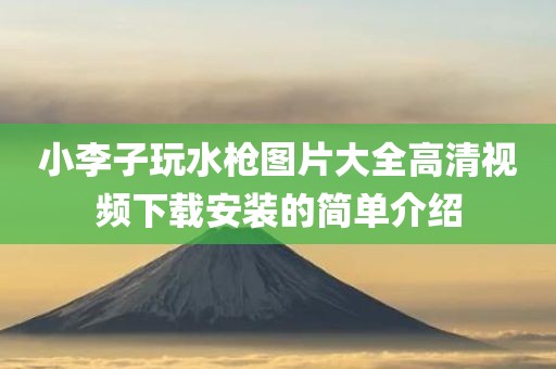 小李子玩水枪图片大全高清视频下载安装的简单介绍