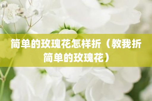 简单的玫瑰花怎样折（教我折简单的玫瑰花）