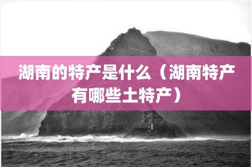 湖南的特产是什么（湖南特产有哪些土特产）
