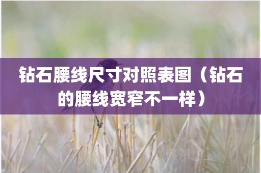 钻石腰线尺寸对照表图（钻石的腰线宽窄不一样）