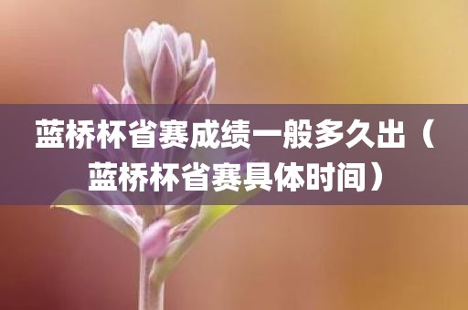 蓝桥杯省赛成绩一般多久出（蓝桥杯省赛具体时间）