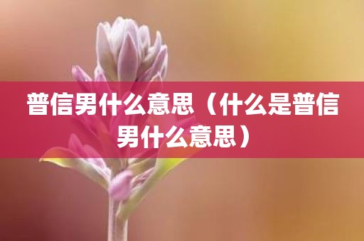 普信男什么意思（什么是普信男什么意思）