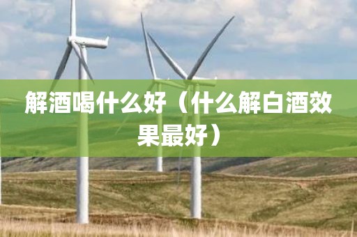 解酒喝什么好(什么解白酒效果最好)
