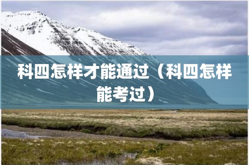 科四怎样才能通过（科四怎样能考过）
