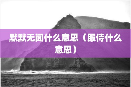 默默无闻什么意思(服侍什么意思)